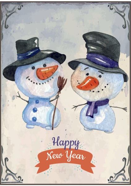 Yılbaşı Tebrik Kartı-Happy New Year Card-Yılbaşı Kartpostalı fiyatları
