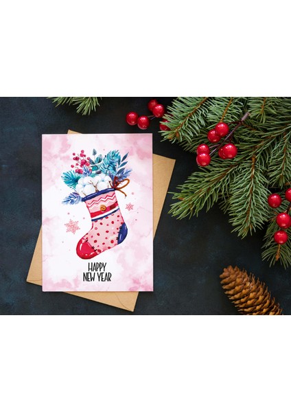 Yılbaşı Tebrik Kartı-Happy New Year Card-Yılbaşı Kartpostalı