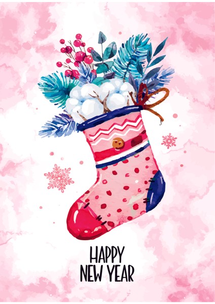 Yılbaşı Tebrik Kartı-Happy New Year Card-Yılbaşı Kartpostalı fiyatları