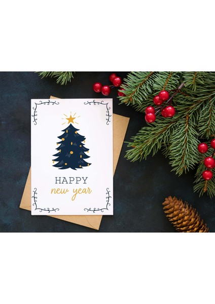 Yılbaşı Tebrik Kartı-Happy New Year Card-Yılbaşı Kartpostalı