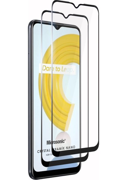Realme C21 Crystal Seramik Nano Ekran Koruyucu Siyah (2 Adet)