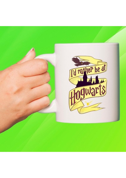 Hogwarts Baskılı Beyaz Porselen Kupa