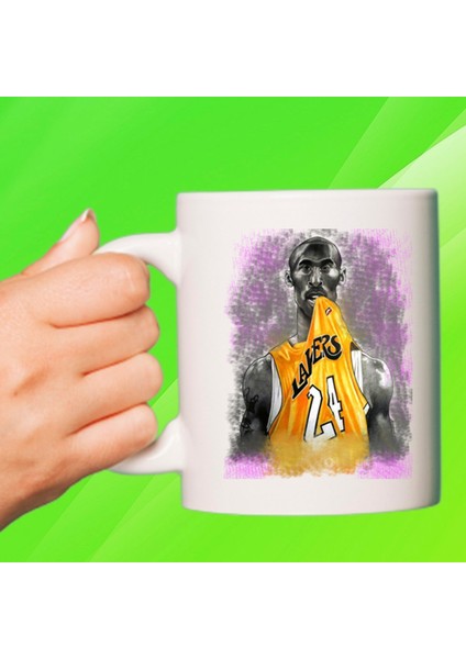 Kobe Baskılı Beyaz Porselen Kupa