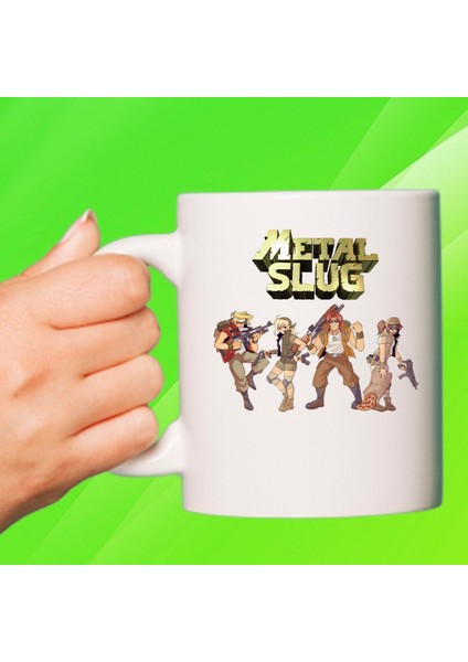 Metal Slug Baskılı Beyaz Porselen Kupa