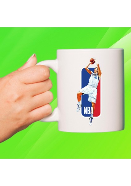 Nba Baskılı Beyaz Porselen Kupa