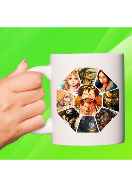 One Piece Baskılı Beyaz Porselen Kupa