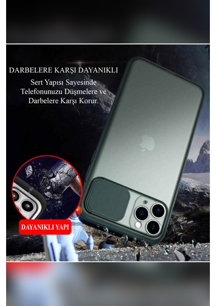 Apple iPhone 13 Mini Kapak Lensi Açılır Kapanır Kamera Korumalı Kılıf - Siyah indirimleri