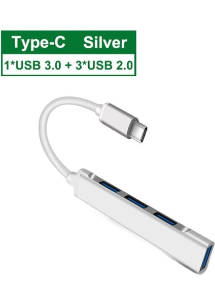 Type C To USB Dönüştürücü HDMI Uyumlu 4 In 1 Hub 3x USB 2.0 + 1x USB 3.0