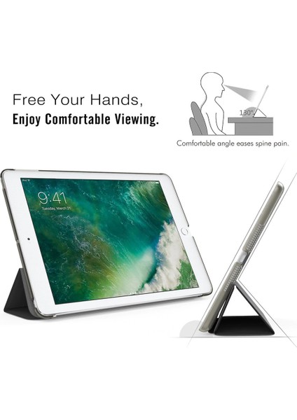 Samsung Galaxy P610 Tab S6 Lite 10.4 Inç Tablet Kılıf Smart Cover Standlı Slim Tablet Kılıfı - Gold