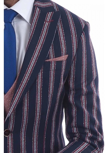 Kombinli Slimfit Yelekli Takım Elbise modelleri