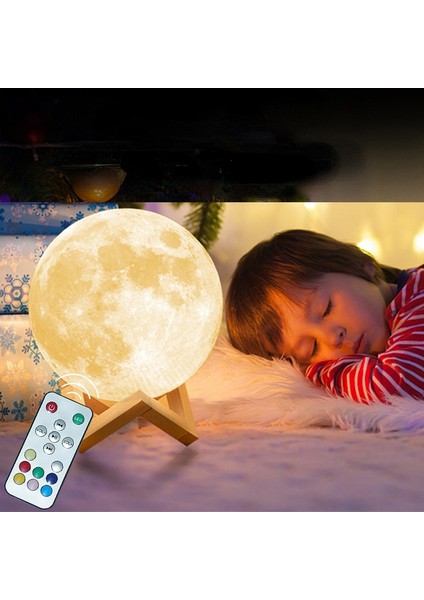 Lunar Bluetooth Audio 5.0, Renkli Ay Işığı Renginde 3D Hoparlörleri Uzaktan Kontrol Edebilir (Yurt Dışından)