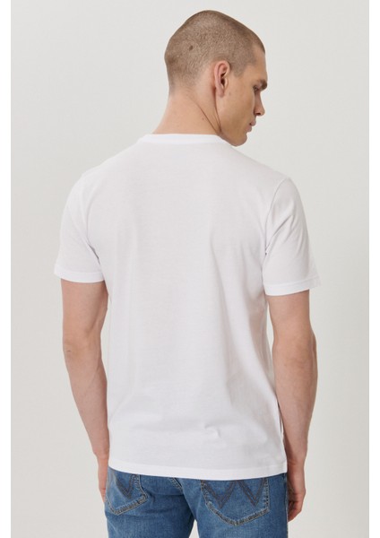 WRANGLER Erkek Beyaz Regular Fit Bisiklet Yaka T-Shirt