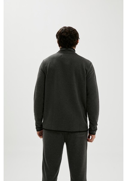 Backup Half Zip Erkek Gri Sweatshirt