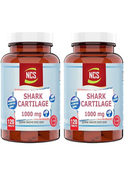 Köpek Balığı Kıkırdağı + Demir + Vitamin D 3 + Shark Cartilage 120 Tablet x 2 Kutu
