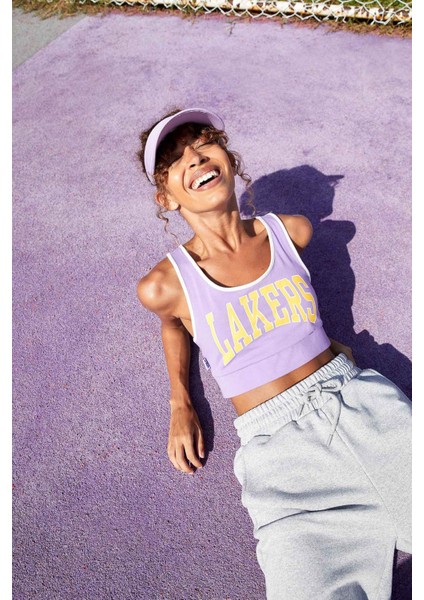 NBA Lakers Lisanslı Halter Yaka Çıkarılabilir Pedli Askılı Spor Sütyen V9386AZ21AU indirimleri