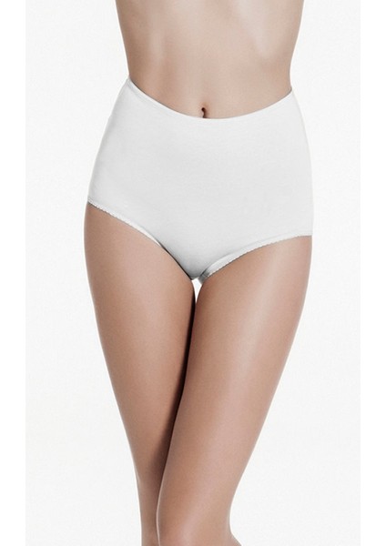 Kadın Elastanlı Yüksek Bel Beyaz Külot 665