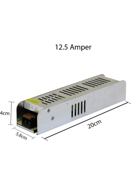 Slim LED Trafo 12 Volt Metal Kasa 2.1/5/8.5/12.5/17/29 Amper 5 Amper