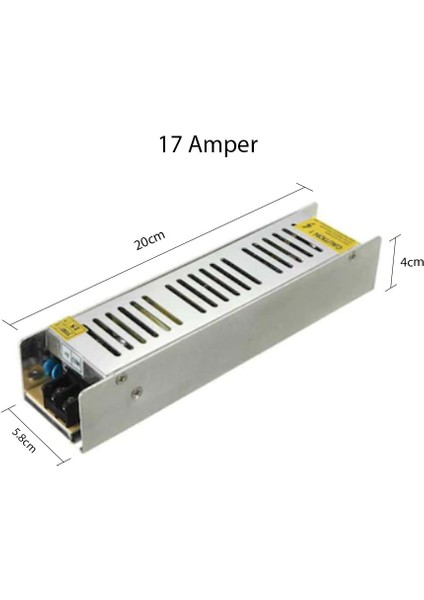 Slim LED Trafo 12 Volt Metal Kasa 2.1/5/8.5/12.5/17/29 Amper 5 Amper