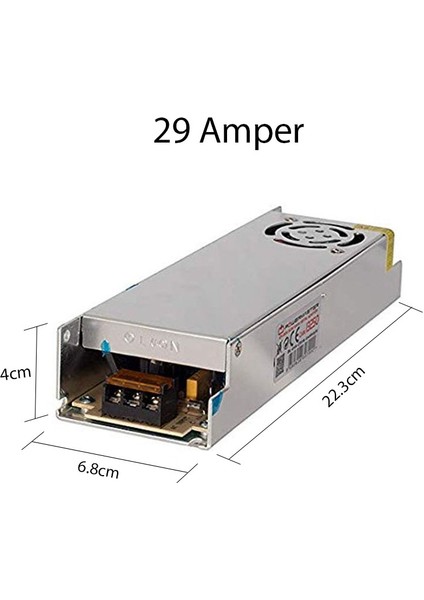 Slim LED Trafo 12 Volt Metal Kasa 2.1/5/8.5/12.5/17/29 Amper 5 Amper