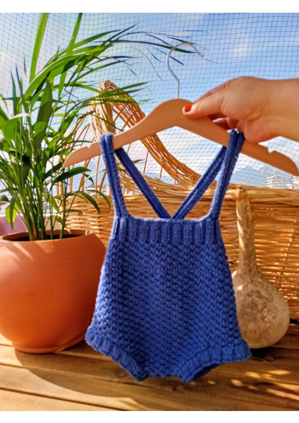 Handmade Erkek Mavi Çocuk Tulumu,
