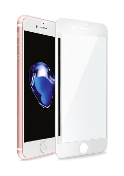Apple iPhone 6s Plus Uyumlu Ekran Koruyucu Full Kavisli Tam Kaplayan Hd Cam Beyaz