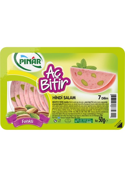 Aç Bitir Fıstıklı Hindi Salam 50 gr