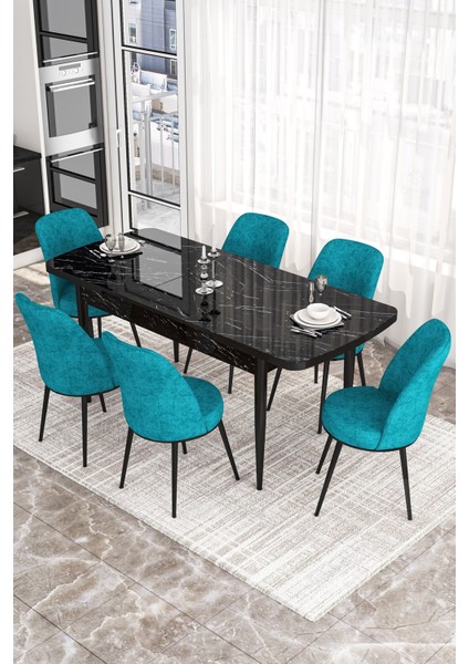 Concept Canisa Kor Serisi 70X114 Açılabilir Beyaz Mutfak Masa Takımı