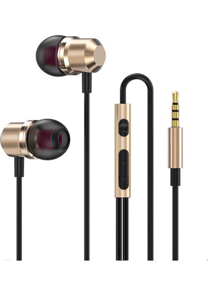 Mikrofonlu Manyetik 3.5mm Kablolu Kulakiçi Stereo Kulaklık (Yurt Dışından)