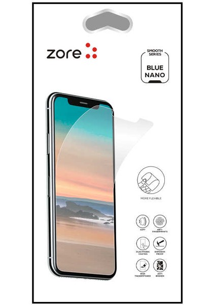 Apple iPhone Xs Max 6.5 Zore Blue Nano Screen Protector