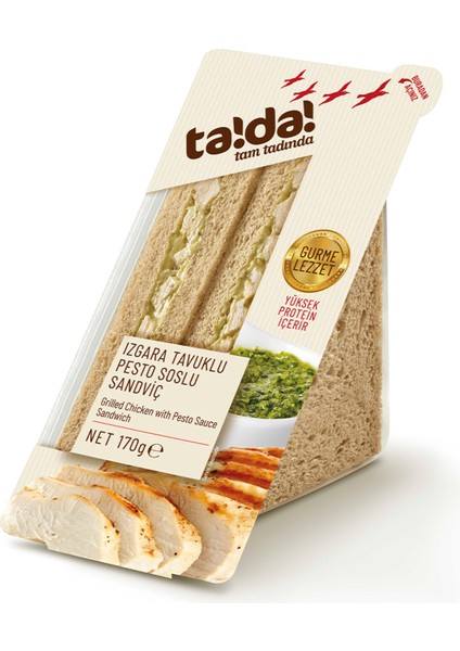 Gurme Izgara Tavuklu Pesto Soslu Sandviç 170 gr