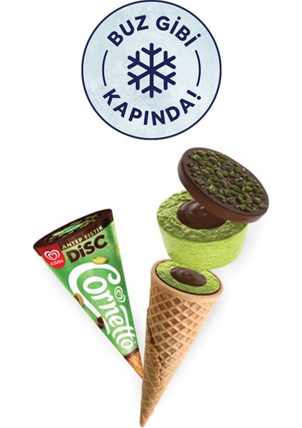 Cornetto Disc Antep Fıstığı - Çikolata Dondurma 140 ml