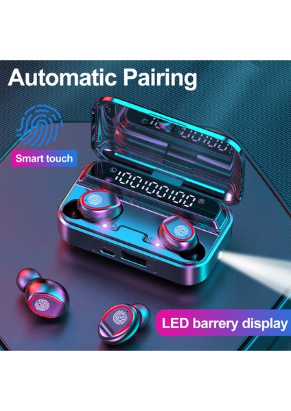 F9-3 Tws Bluetooth 5.1 Kablosuz Kulakiçi 9d Stereo Kulaklık (Yurt Dışından)