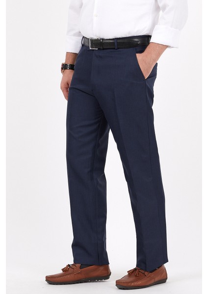 Erkek Büyük Beden Klasik Lacivert Kumaş Pantolon