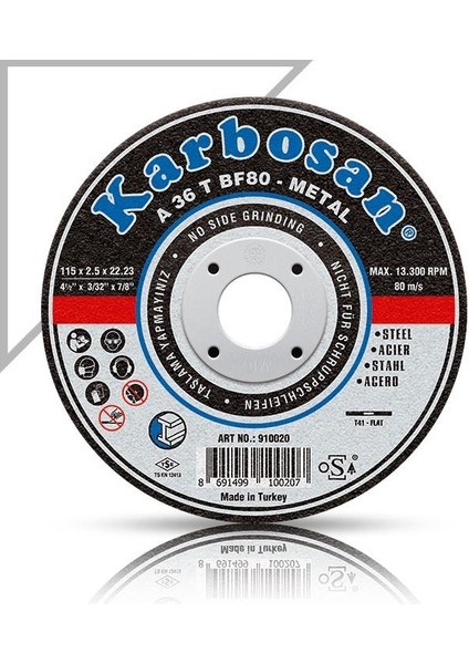 180X1.9X22.23 Metal Kesme Diski 910480