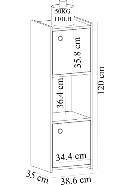 Cantek Dizayn Teo Banyo Dolabı Beyaz-Beyaz