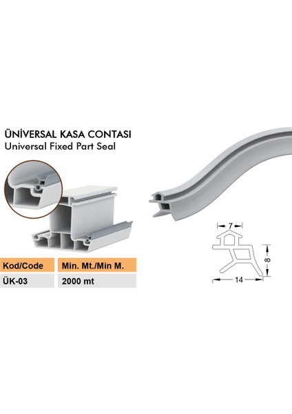 Kalın Fitil Pvc Kapı Pencere Contası Pvc Doğrama Fitili  25 M Gri