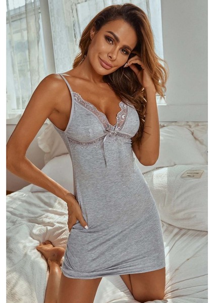 Dantelli Penye Gecelik modelleri