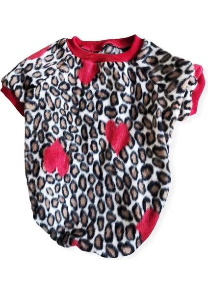 Leopar Hearts Kedi Süeteri Kedi Kıyafeti L
