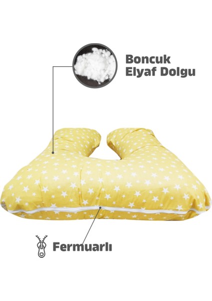 5 Farklı Bölge Destekli Hamile Yastığı (Astarlı)(Çantalı) 80 x 145 cm