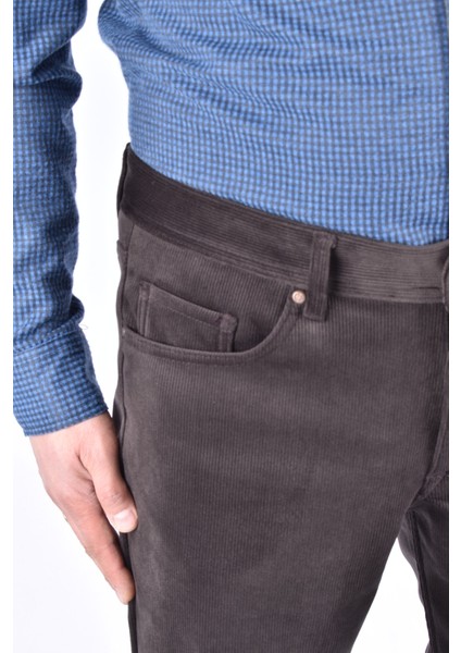 6015 Polarlı Slimfit Kadife Pantolon/kahverengi/50 fırsatları