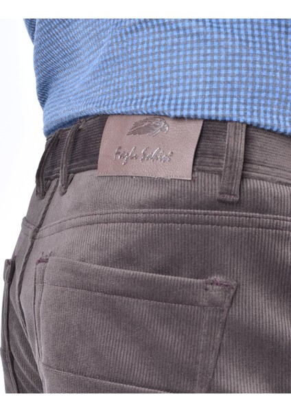 6015 Polarlı Slimfit Kadife Pantolon/kahverengi/50 indirimleri