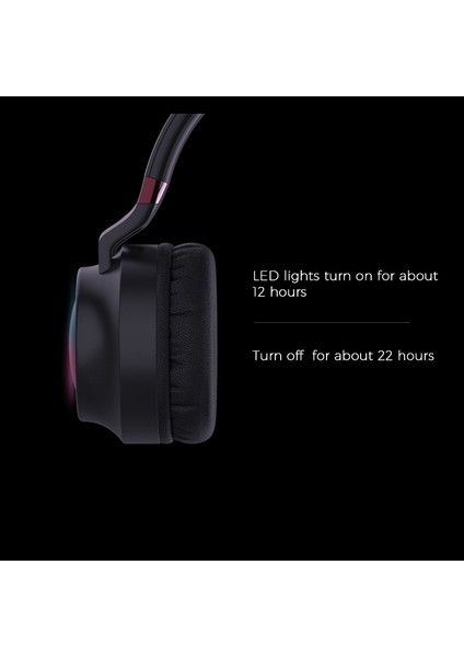 Renkli LED Bluetooth 5.0 Hifi Stereo Katlanabilir Kulaklık Siyah (Yurt Dışından) fırsatları