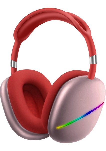 Mıc ile MAX10 Rgb Bluetooth Müzik Kulaklık Kırmızı (Yurt Dışından)