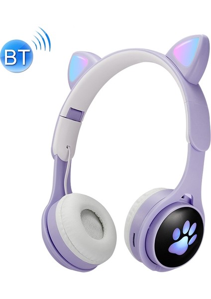 B30 Kedi Kulakları Renkli Aydınlık Bluetooth Kulaklık Mor (Yurt Dışından) fiyatları