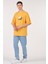Oversize Think Tasarım Hardal Kadın Erkek Tişört 3