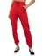 Unisex Kışlık Diagonal Kumaş Elastik Bel Joggers Pantolon Eşofman Altı Kırmızı 1