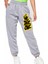 Unisex Mevsimlik Kumaş Elastik Bel Baskılı Joggers Pantolon Eşofman Altı Gri 1