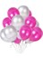 Fuşya - Gümüş Karışık Metalik Balon 100 Adet + 5 mt Balon Zinciri 1