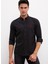 Slim Fit Düz Siyah Erkek Gömlek 2