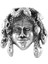 Erkek Antik Gümüş Kaplama Ayarlanabilir Gotik Medusa Yüzük 5
